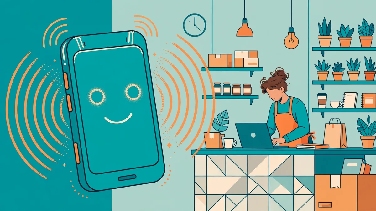 AI phone assistant greeting a caller for a small business