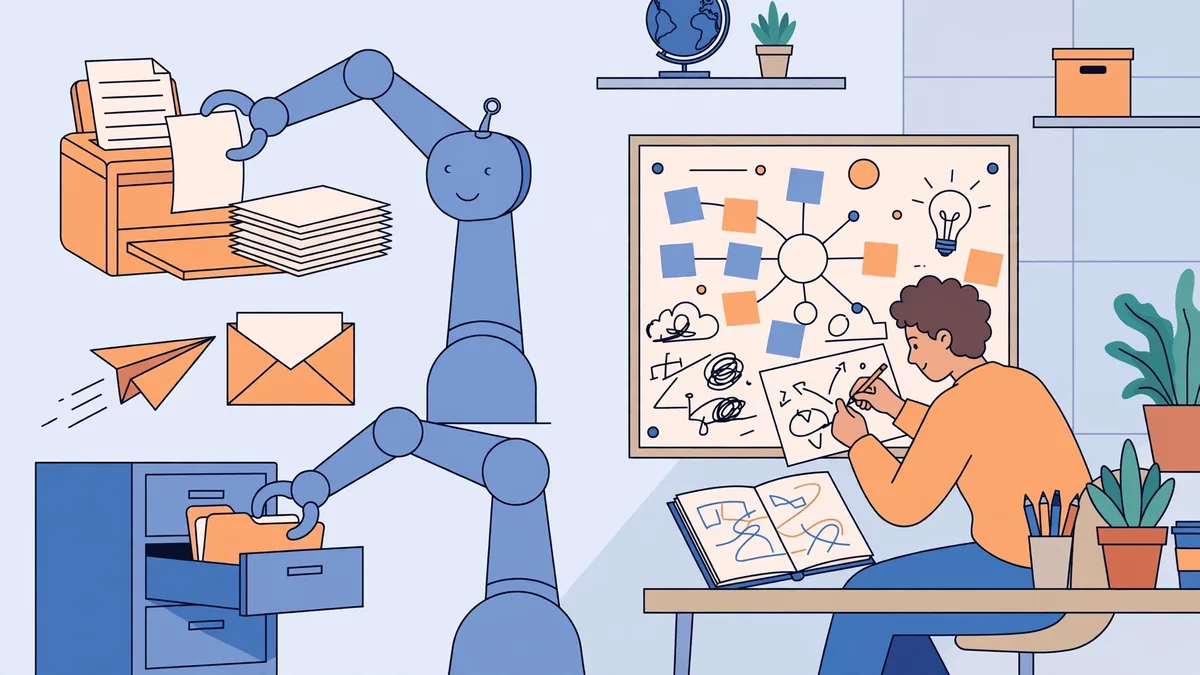 Robot automating repetitive office tasks