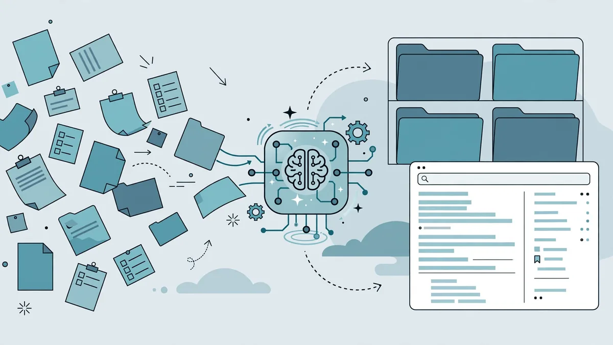 AI organizing team documents into folders