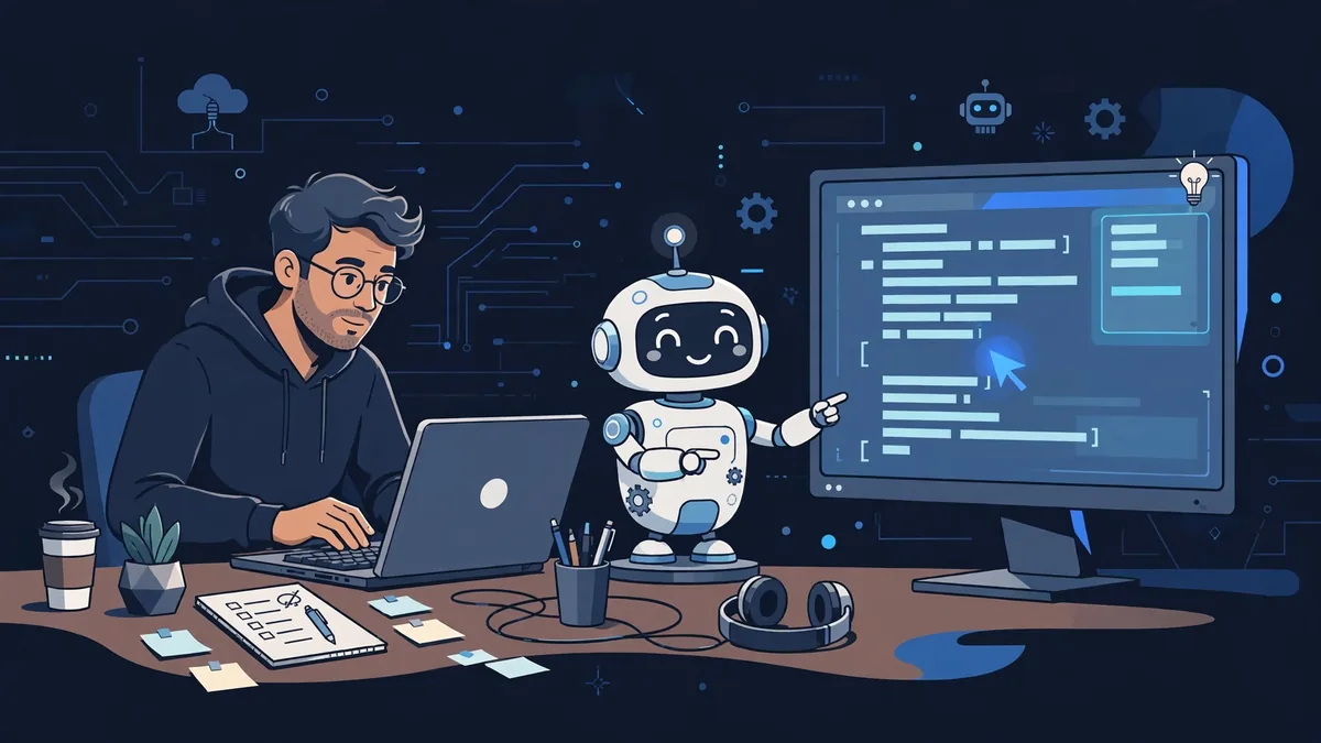 Developer pair programming with AI assistant