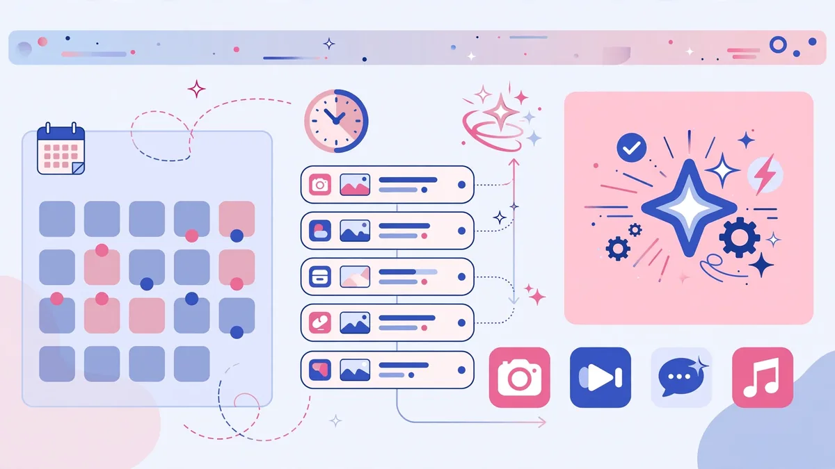 AI social media content calendar dashboard
