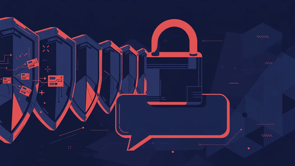 Padlock protecting AI chat privacy