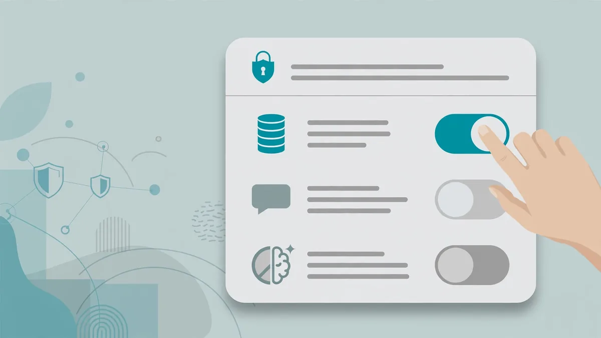 AI privacy settings toggle panel