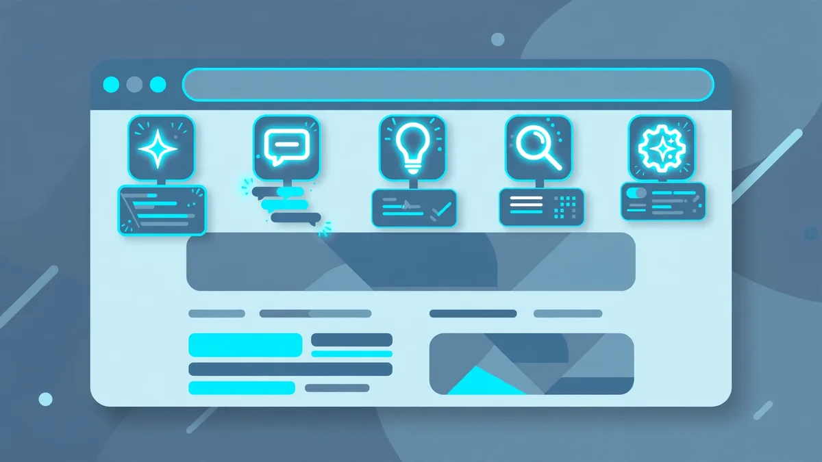 Browser with AI extension icons in toolbar