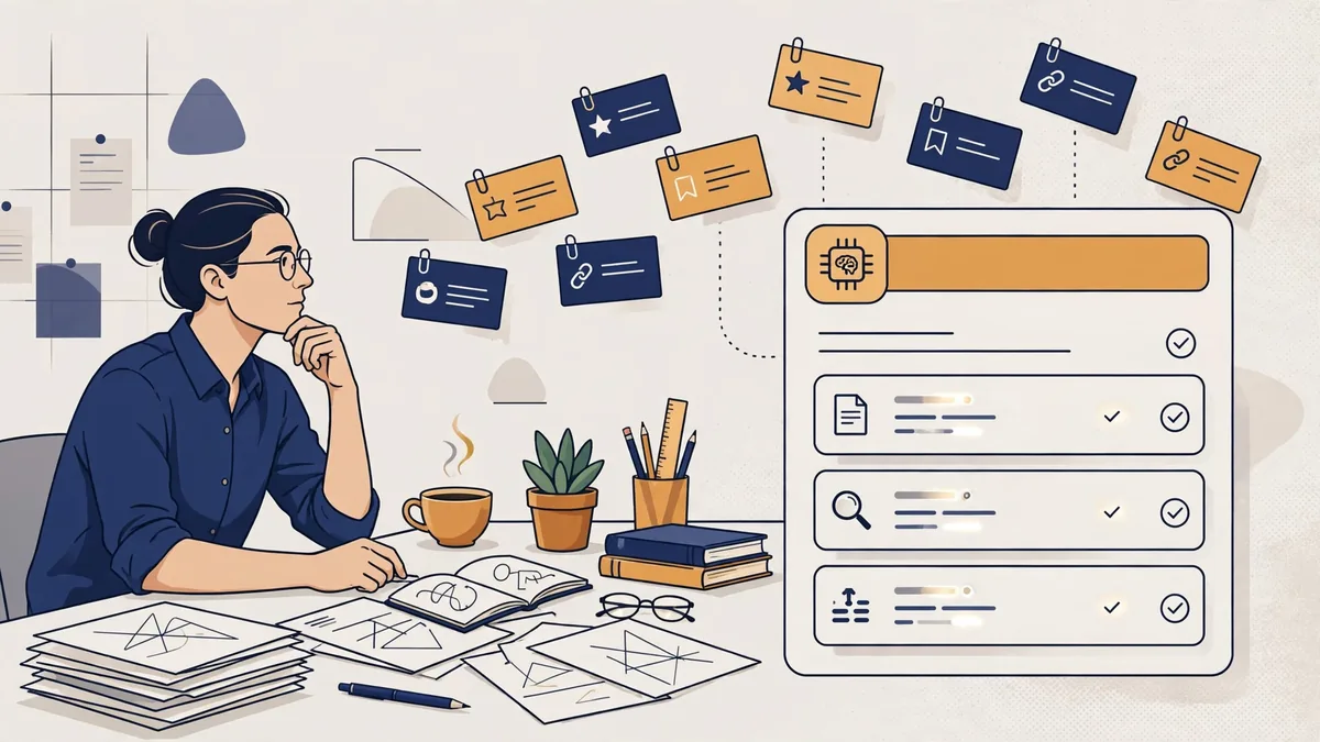 Researcher using AI citation assistant at desk