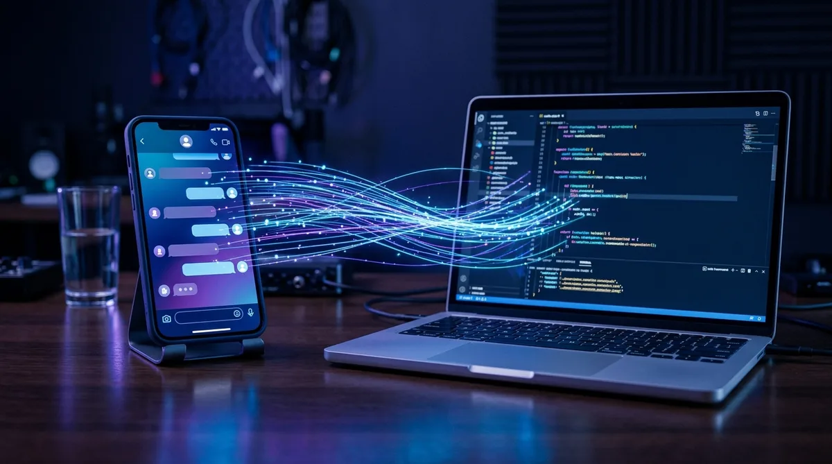 ChatGPT and Claude AI assistants working across phone and laptop screens
