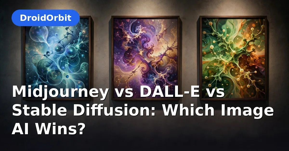 Midjourney vs DALL-E vs Stable Diffusion AI image generators comparison illustration