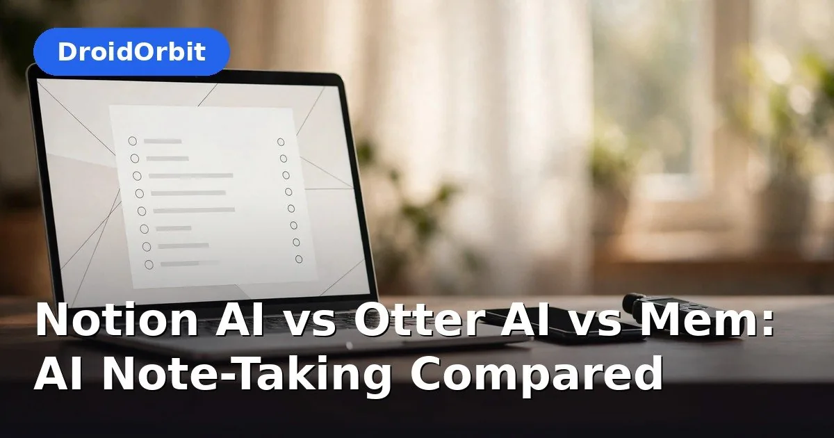 Notion AI vs Otter – AI note-taking apps comparison illustration